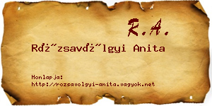 Rózsavölgyi Anita névjegykártya